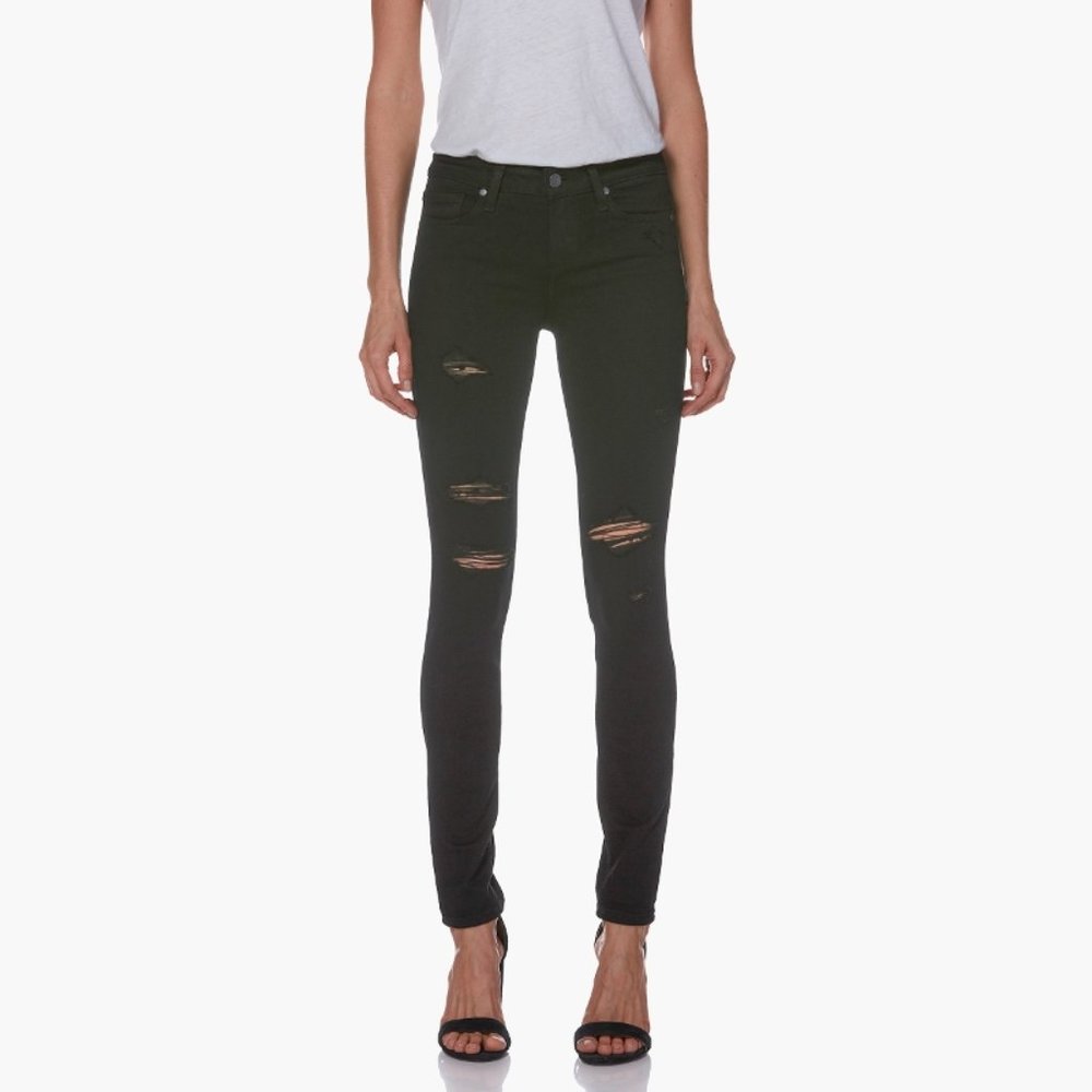 Paige Verdugo Ankle Destructed Dice Black Jeans